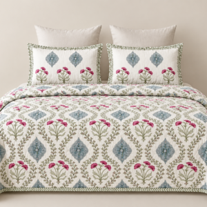 Sweet Floral Mulmul Handcrafted Comforter
