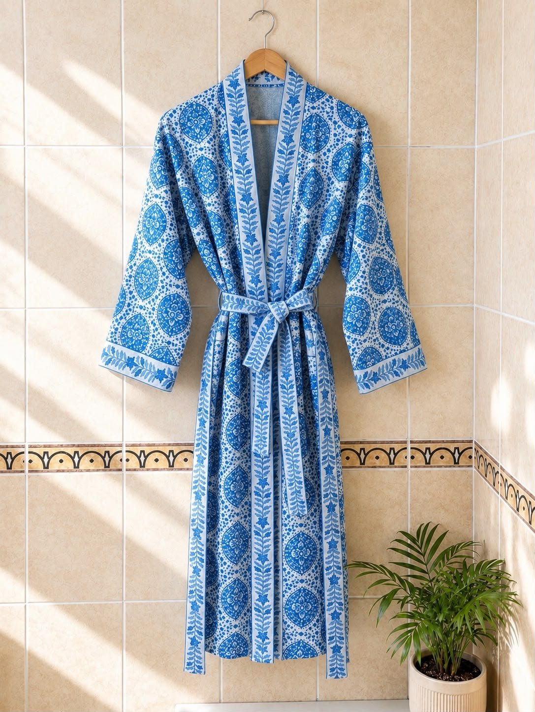 royal-blue-white-floral-kimono-robe