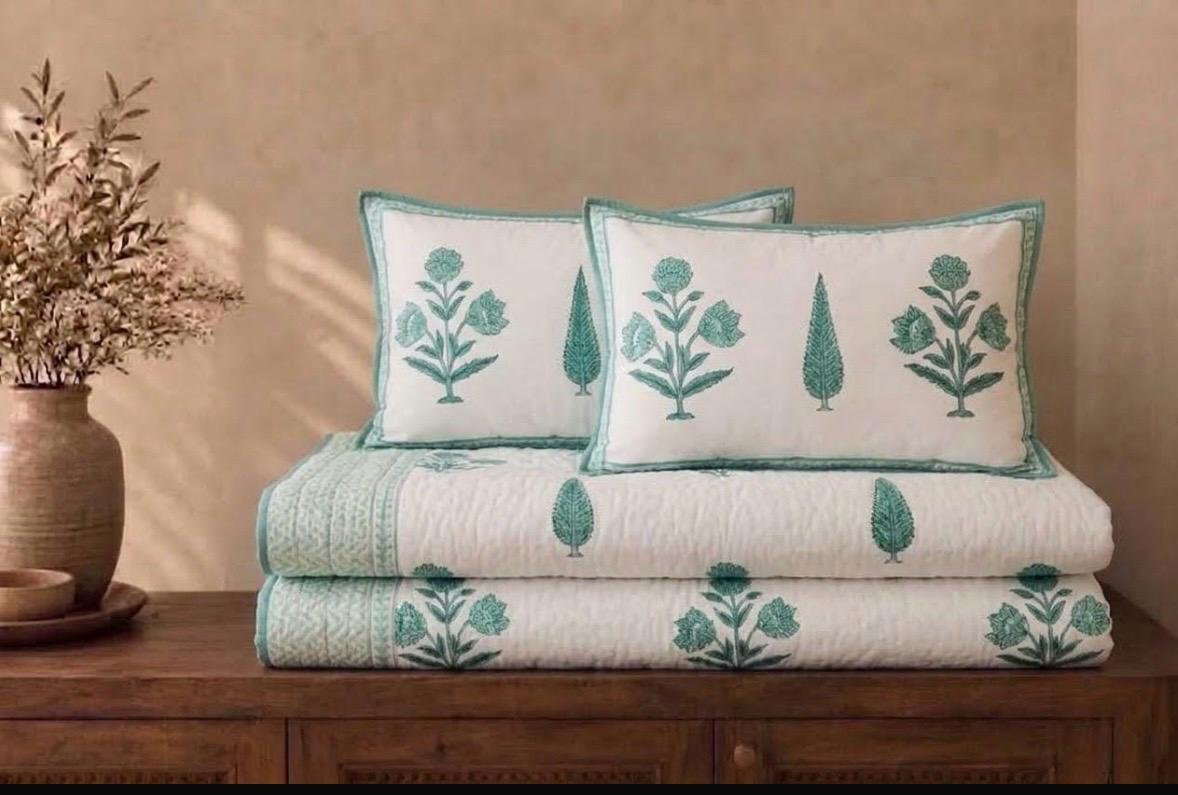 Sage Garden Handcrafted Quilt - Image 3