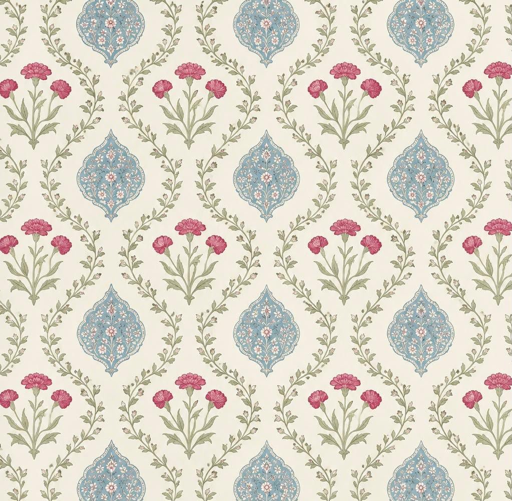 Sweet Floral Handcrafted 100 % Cotton Bedsheet with 2 Pillow covers - Image 2