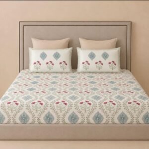 Sweet Floral Handcrafted 100 % Cotton Bedsheet with 2 Pillow covers